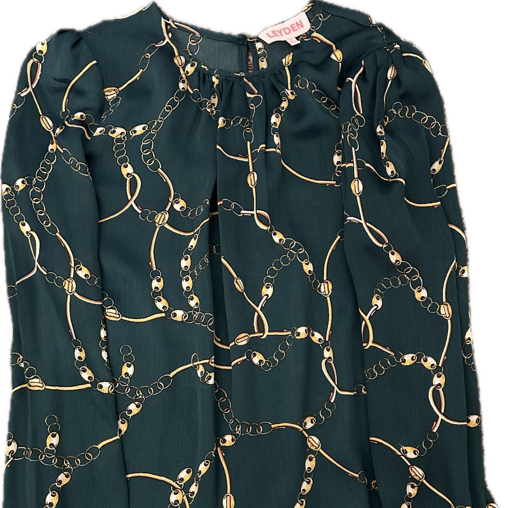 Leyden Teal blouse